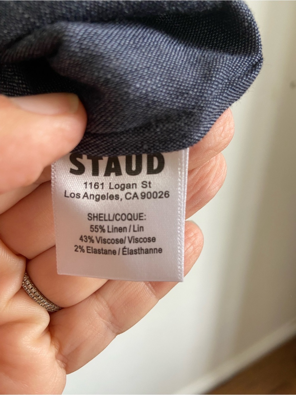 STAUD Lisa Linen Blend Crop Top Charcoal Gray Tie Front Button Up Size XL - Picture 6 of 8